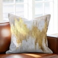 thumbnail image 3 of Pillow Covers 20x20 Inch, Gold Grey Linen Pillowcase with Invisible Zipper, Abstract Contemporary Square Graffiti Smear Art Decorative Throw Pillow Covers Cushion Case for Couch Sofa Bed Living Room, 3 of 9