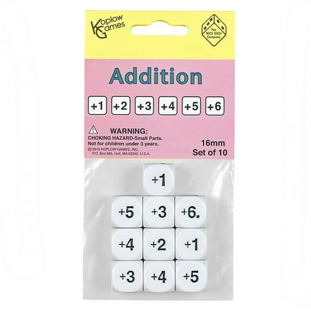 Addition Inc Dice Set (10 Piece), A hands on way to practice basic math skills. By Koplow Games Ship from (Best Way To Roll Dice In Craps)