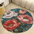 thumbnail image 4 of Boho Vintage Floral Washable Round Rug -Circle Area Rugs for Nursery Bedroom, Vintage Non Slip Non Shedding Low Pile Carpet for Living Room Coffee Table Entryway, 4 of 6