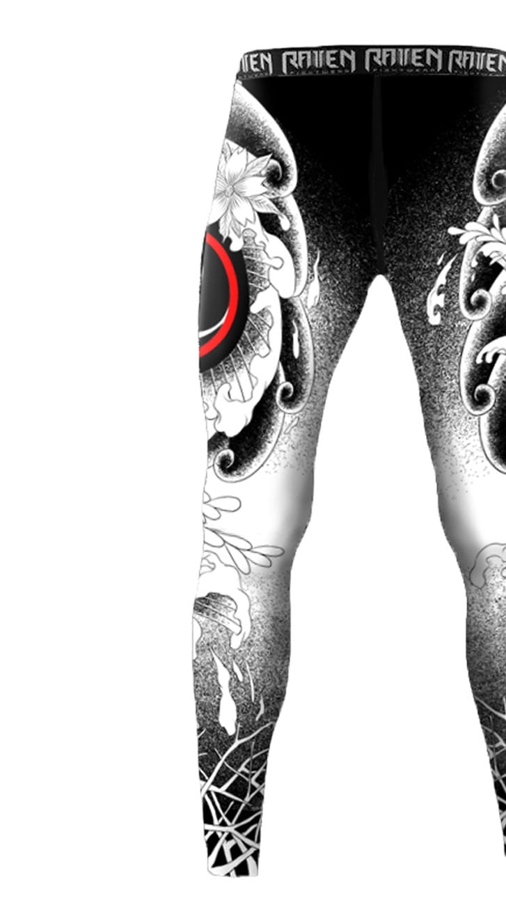 Raven Fightwear Mens Irezumi BJJ MMA Spats