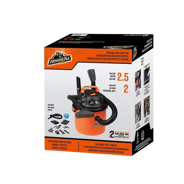 Armor All Powerful 2.5 Gallon Wet/Dry Vacuum Cleaner, Wall Mounted