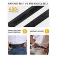 thumbnail image 4 of Cinturón Masculino CHAOREN con Hebilla de Ráqueta de Cuero Negro de 3,5 cm de ancho, 4 of 7