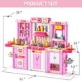 thumbnail image 4 of KukuFun Kids Play Kitchen Playset for Toddlers Girls, Toy Kitchen Sets Pretend Play Food Toys for Girls Kids Ages 2-6, with Light Sound Spray, 4 of 8