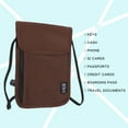 thumbnail image 5 of Uxcell Neck Wallet Travel Pouch, RFID Blocking Travel Document Organizer, Brown Gray 2 Pack, 5 of 6