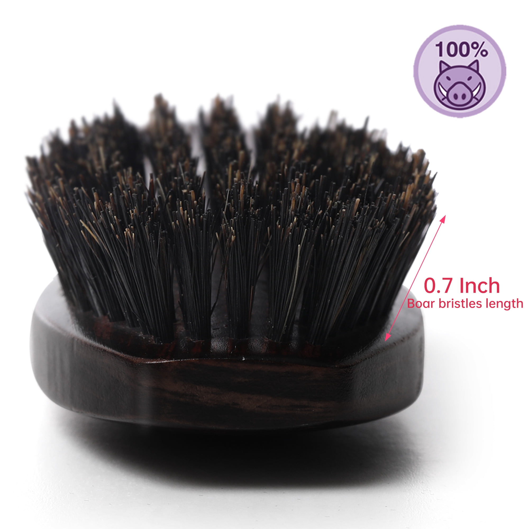 Perfehair Boar Bristle Hair Brush with Wooden Handle for Men and Women's Thin, Fine Hair, Balck