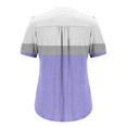 thumbnail image 5 of Summer Short Sleeve Henley Shirts For Women V-neck Plus Size Color block Loose Flowy Casual Tops T-shirt Purple Color Size XXL Pullover Blouse, 5 of 6