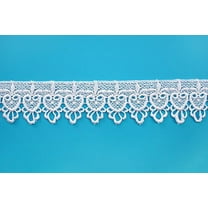 Altotux 2" Embroidered Floral Scalloped Venice Lace Trim Victorian Guipure Sewing Supplies By Yard (White)