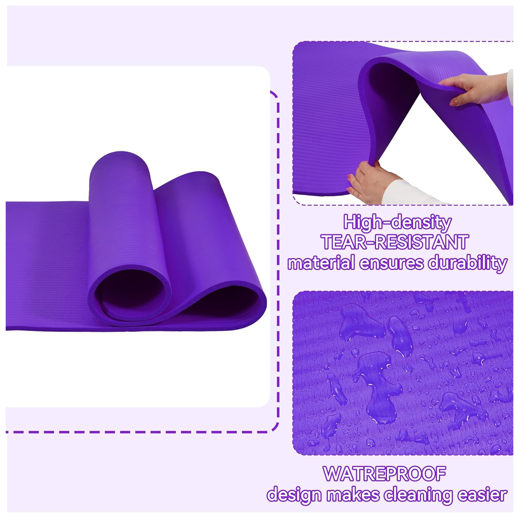 Fitvids 1/2-Inch Thick High Density Exercise Yoga Mat photo 3