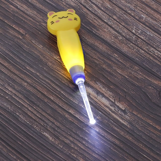 Cute Cartoon LED Flashlight Earpick Earwax Remover with Scoop Tweezers Cleaner
