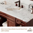 thumbnail image 2 of Boyel Living 48 inch Bathroom Vanity Marble Counter-Top Ceramic Basin Antique Brown Solid Wood Bathroom Cabine, 2 of 5