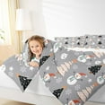 thumbnail image 4 of Manfei Cartoon Xmas Tree King Size Comforter Sets,Cute Christmas Snowman Bedding Comforter Set,Gray White Orange Bedding Set For Kids,Breathable Home Decor Reversible,3pcs, 4 of 8