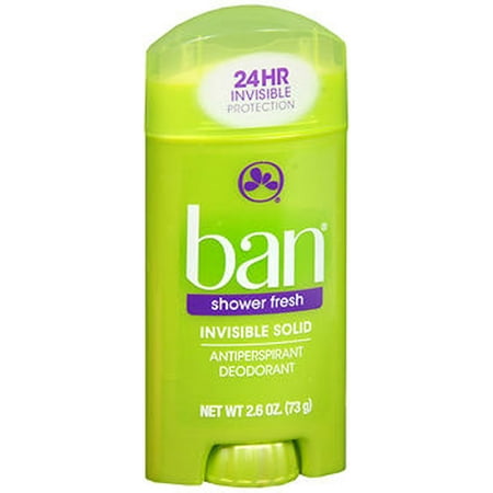 Ban Invisible Roll-On Antiperspirant Deodorant, Shower Fresh, 2.6 oz