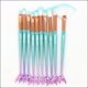 thumbnail image 3 of Juego de brochas de maquillaje, 15 piezas, brocha de maquillaje de sirena 3D, brochas cosméticas, sombra de ojos, delineador de ojos, brochas para colorete (sirena colorida), 3 of 5