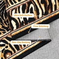 thumbnail image 2 of Washable Leopard Patchwork Rug – 8x10ft Soft Low Pile – Non-Slip Vintage Boho Mat – Living, Bedroom & Dining – Brown Tone – USA Spec, 2 of 7