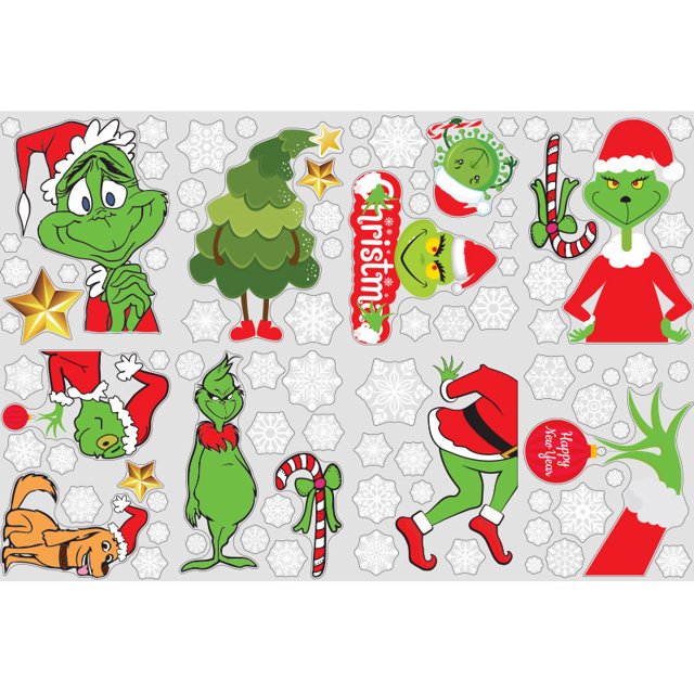Pegatinas navideñas para ventanas Decoraciones navideñas para ventanas 22 * 30 cm * 8 juegos Decoraciones navideñas Pegatinas navideñas para ventanas Pegatinas navideñas para ventanas para la ofici JAMW Sencillez