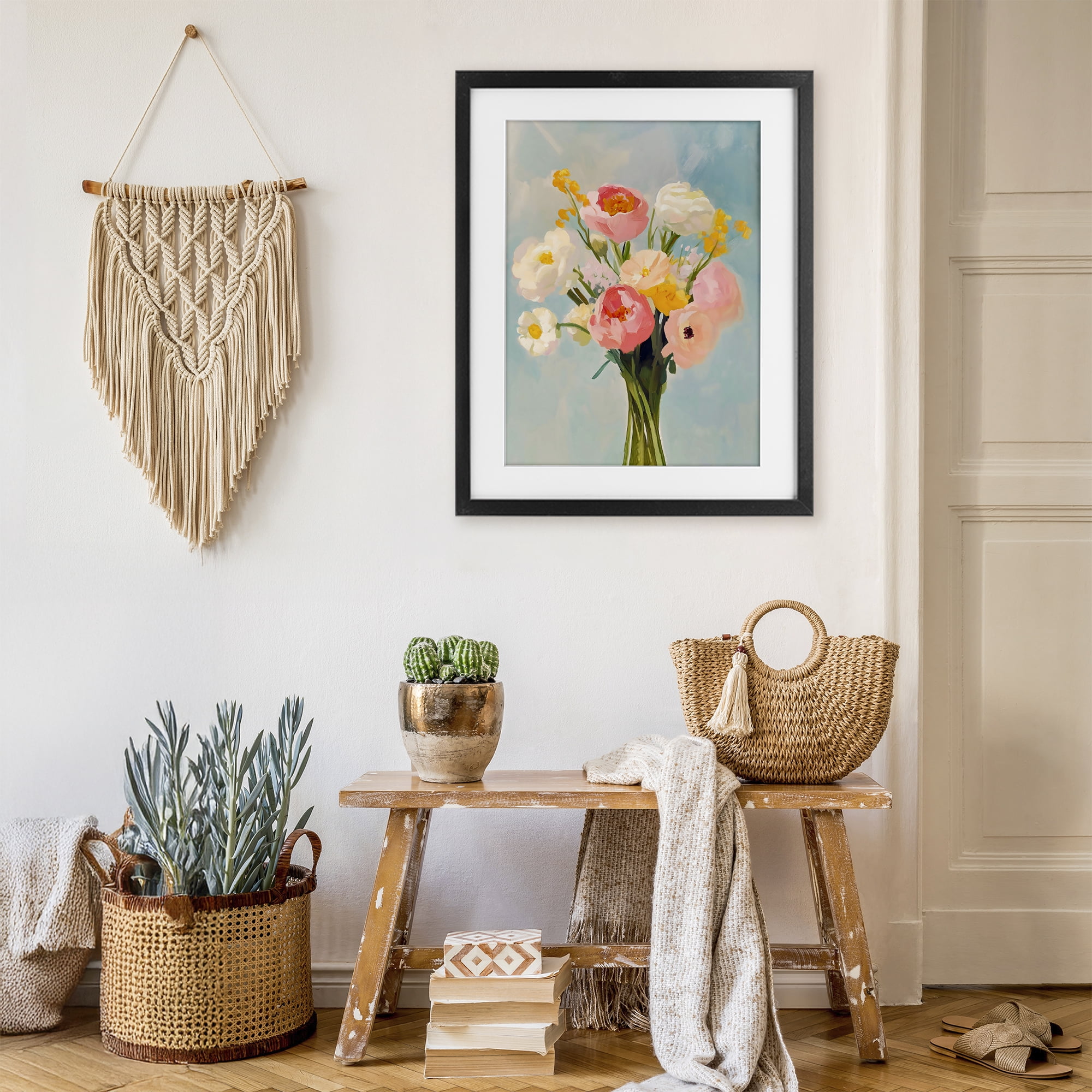 Stupell Industries Eclectic Floral Bouquet Black Framed Print Under Glass, design by The Prints Vibe