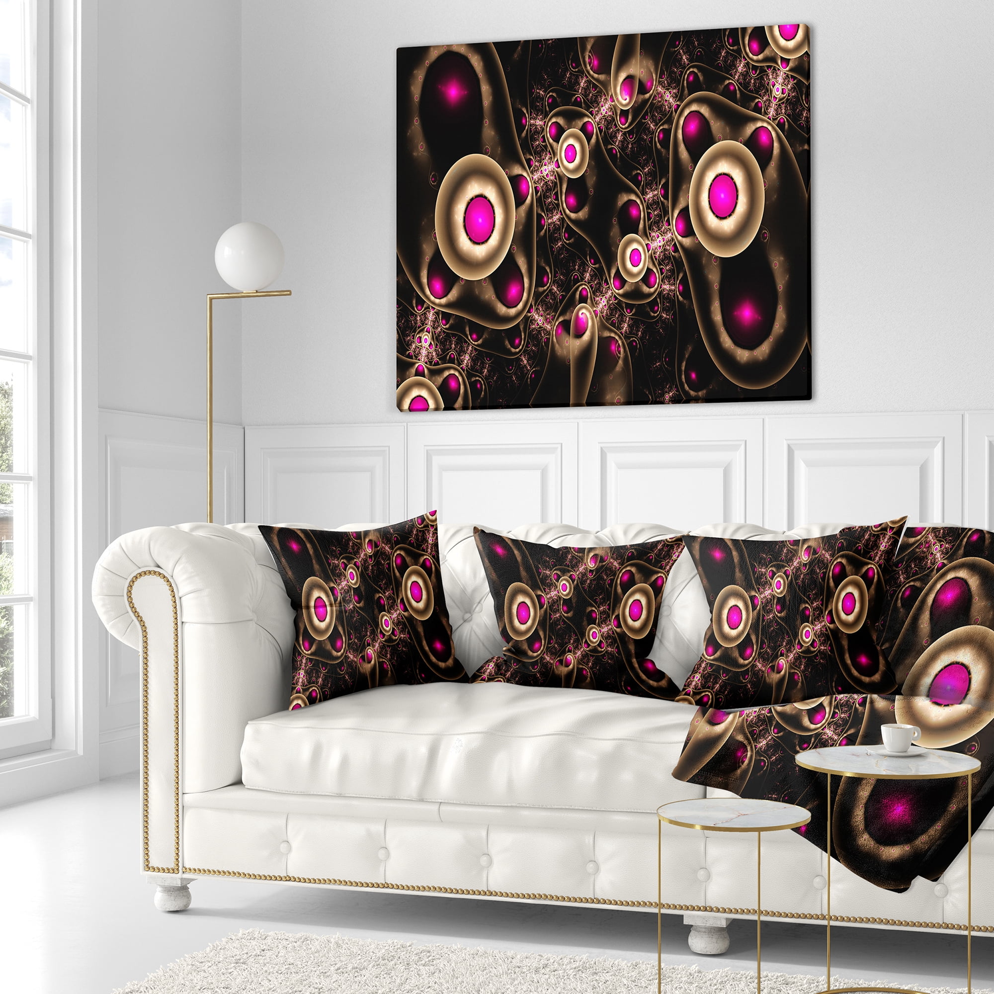 Designart Purple 3D Surreal Abstract Design - Abstract Throw Pillow - 16x16