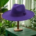 thumbnail image 6 of Fedora Hats for Men Women Wide Brim Classic Dress Panama Hat with Ribbon Band for Daily Life and Party, 6 of 6