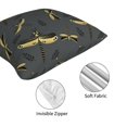 thumbnail image 4 of Throw Pillow Covers, Black Golden Dragonfly Soft Square Pillow Cases with Invisible Zipper for Couch Bed Sofa, Farmhouse Fall Home Decor 20"x20", 4 of 7