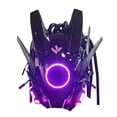 thumbnail image 1 of LED Light Up Mask with Round Lights and Wing Braid Design for Music Festival Cosplay Tech Helmet, 1 of 6