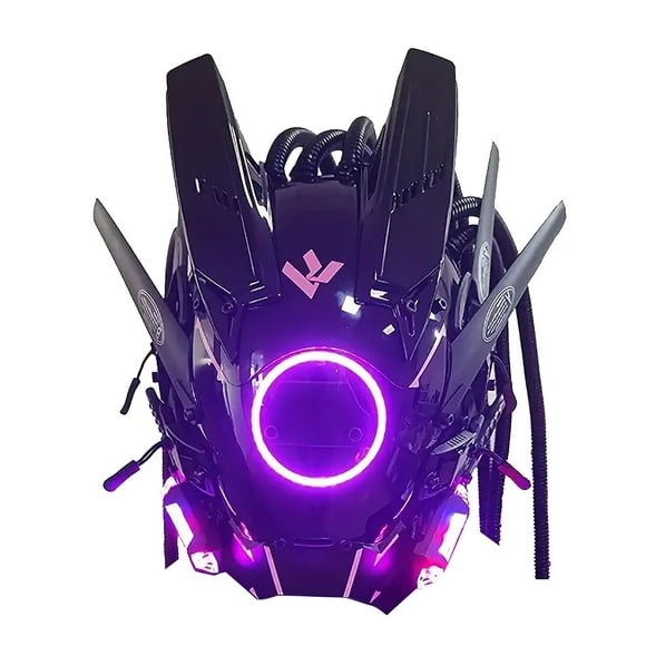 Light Up Mask Mask Circular Light Wing Weaving Light Transformation Music Festival Led Light Mask Technology Helmet Head Lights Led