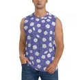 thumbnail image 2 of Goofa Daisies Flowers Printed Men's Sleeveless T-Shirt - Athletic Gym Workout Tank Top for Men - Moisture-Wicking, UPF 30+ Quick-Dry Muscle Tee-, 2 of 8