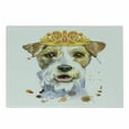 thumbnail image 1 of Airedale Cutting Board, Watercolor Portrait of Royal Terrier with Crown, Decorative Tempered Glass Cutting and Serving Board, in 3 Sizes, by Ambesonne, 1 of 2