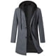 thumbnail image 1 of Abrigo de invierno para hombre, abrigo largo de lana cálido, abrigo de invierno de negocios, chaqueta de invierno para ocio con capucha extraíble, 1 of 5