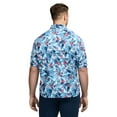 thumbnail image 2 of Big & Tall IZOD Sunshield Performance Woven Short Sleeve Button-Down Shirt Color: Aquarius Gingham Size: 3XL TALL, 2 of 4