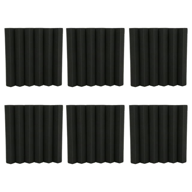 6 Pcs Panneaux en Mousse Acoustique Absorbant le Son Rembourrage 3D Rainures Compensées Décoration Maison Studio 30x30x5cm