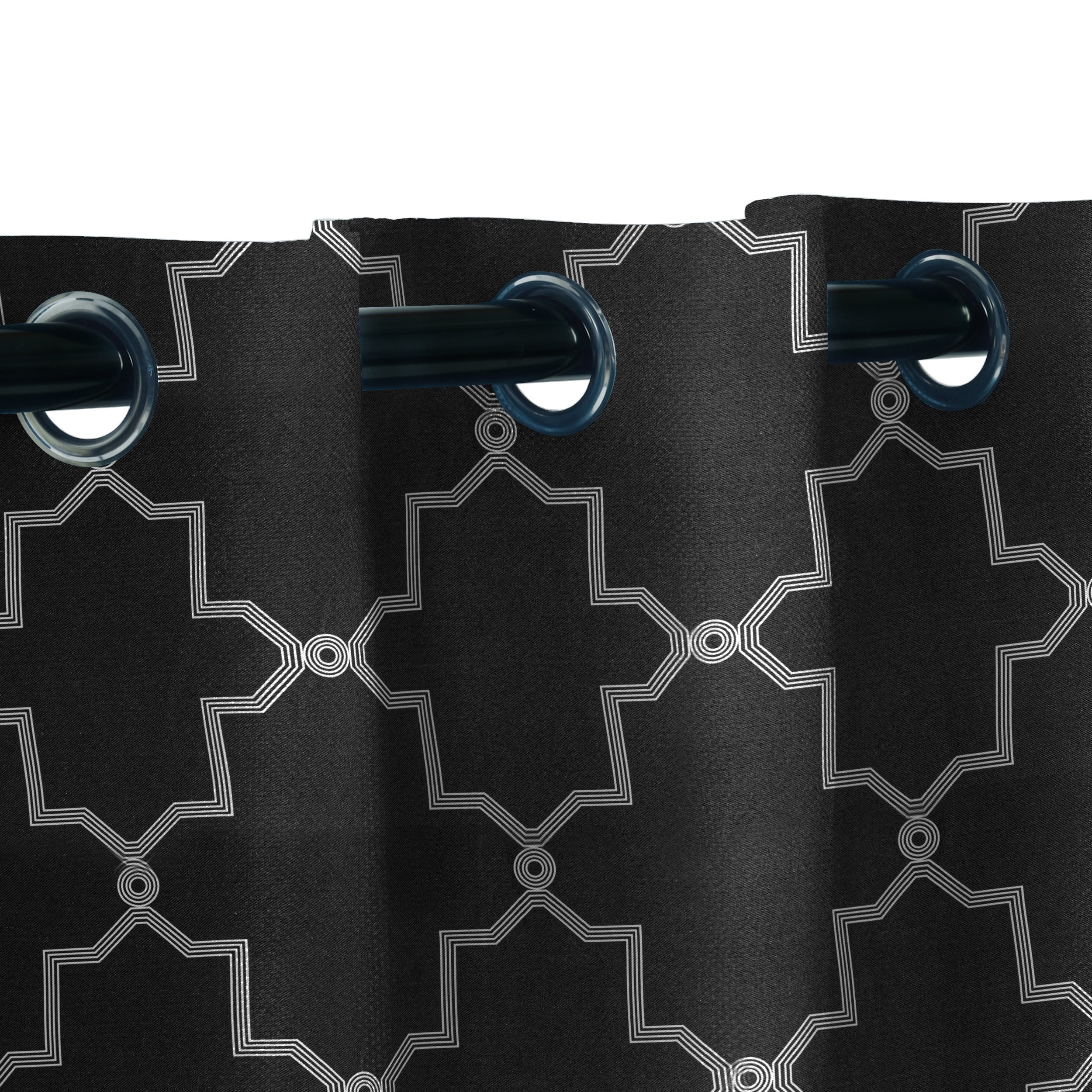 Superior Trellis Blackout Grommet Curtain Panel Pair, Set of 2 Curtains, 52"W x 84"L, Black