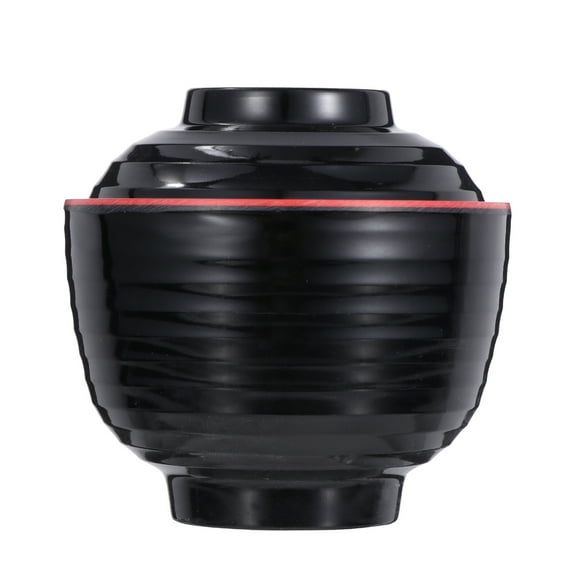 Homoyoyo Japanese Style Miso Bowls Black mine Heat Resistant for Kitchen 2Pcs
