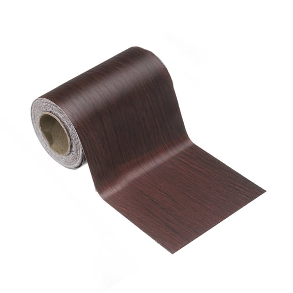 Uxcell Wood Grain Wallpaper Border 3" x 16.4ft Textured Frame Sticker, Red Wood