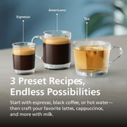 Philips 1200 Fully Automatic Espresso Machine with Milk Frother, Black