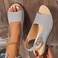 thumbnail image 4 of Gpaecead Women Vintage One Strap Chunky Slingback Sandals Open Toe Adjustable Shoes Spring Summer ,Gray, 4 of 8