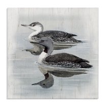 Stupell Industries Twin Loons in Water Animals Painting Wrapped Canvas Art Print Wall Art, 30 x 30