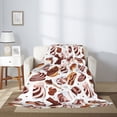 thumbnail image 2 of Throw Blanket for Couch Sofa and Bed, Chocolate Cream Bread Print Super Soft Plush Throw Blanket, Fuzzy Cuteness Comfy Warm Washable Flannel Blanket & Throws for All Season 60"x50", 2 of 5