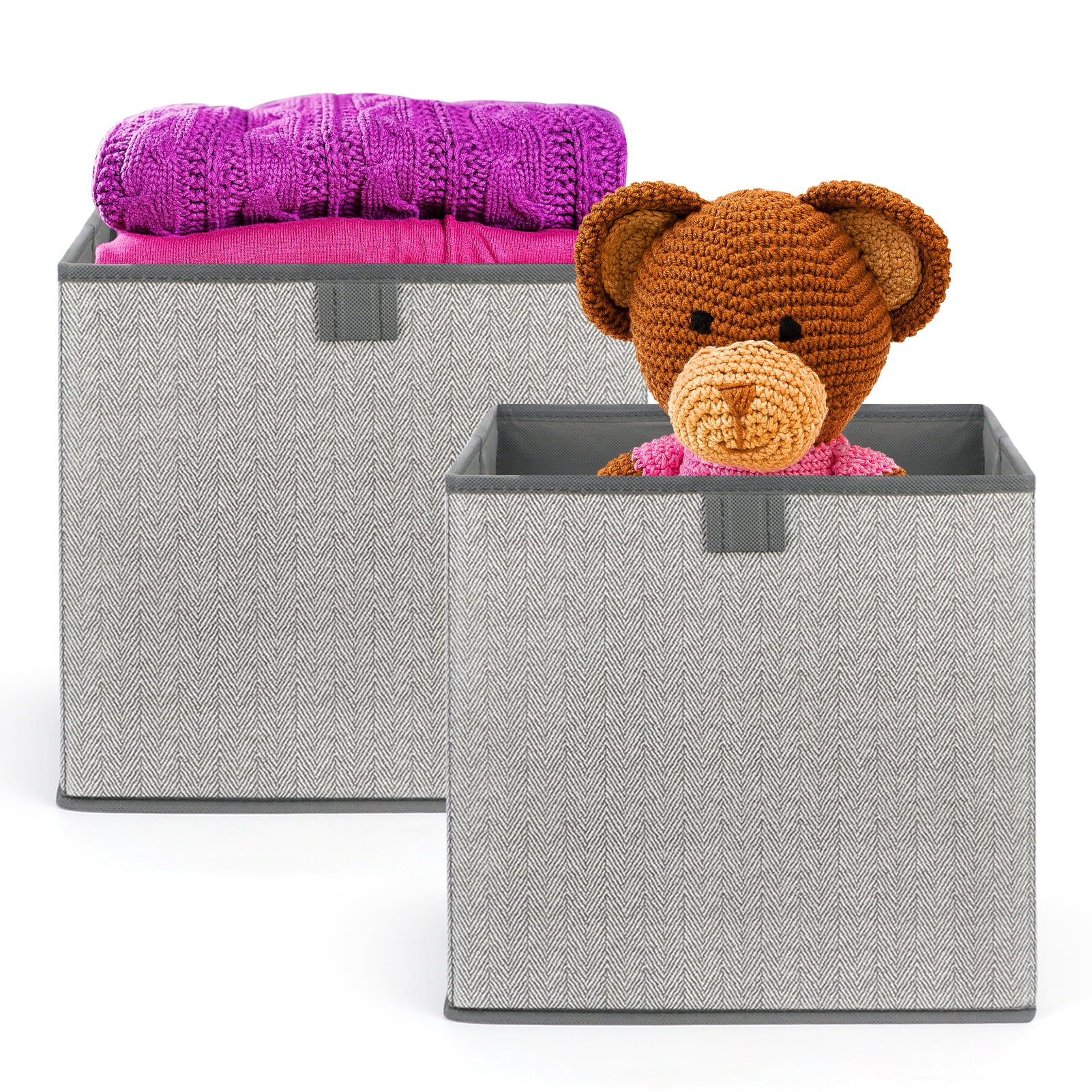Skycase Foldable Cube Storage Bins,2 Pack12*12 inch Fabric Storage
