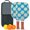 Brick-red-2, variant on Pickleball Paddles Set Of 2, Fiberglass Surface, Daisy Floral Print, 4 Balls & Bag