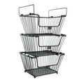 thumbnail image 6 of K-Cliffs Heavy Duty 3 Metal Storage Stackable Baskets for Office Craft Room Kitchen Pantry Office Garage Market Grocery Store Display, 3pcs Pack, Black, 6 of 11