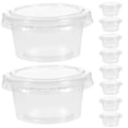 thumbnail image 4 of 100 vasos desechables de plástico de 1 oz, recipientes transparentes con tapas para gelatina, yogur y mousses., 4 of 7