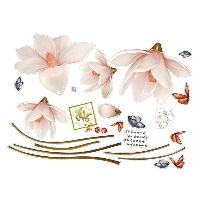 Pegatina de pared Floral, calcomanía de pared de flores, murales decorativos modernos, autoadhesivos para sala de estar, oficina, dormitorio, aula,
