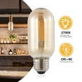 thumbnail image 3 of Industrial Non-Dimmable T45-4W LED Edison Bulbs with E26 Base, 80+ CRI, Warm White 2700K, 350 Lumens, Tinted Amber (Pack of 6), 3 of 6