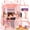 Pink Polka Dot, variant on 17" Sequin Clear Backpack for Girls - 3Pcs Sparkle Flip Design Stadium Approved Set, Waterproof Campus/School Transparent Bookbag (Purple)