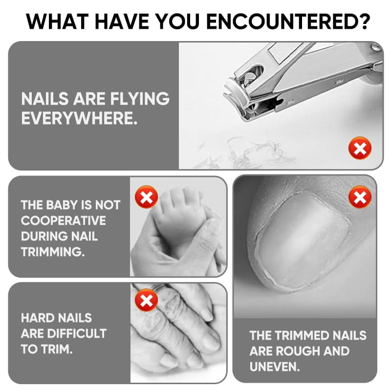 Electric Automatic Nail Trimmer - Rechargeable Fingernail Clipper & Grinder with LED Light, 3-Speed Quiet Design for Safe, Gentle Nail Care for Adults, Seniors & Babies(2PCS)