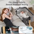 thumbnail image 3 of TouHeart 3-in-1 Baby Bassinet Bedside Sleeper ,Height Adjustable Newborn Bedside Sleeper for Baby(0–6 Months), Gray, 3 of 9