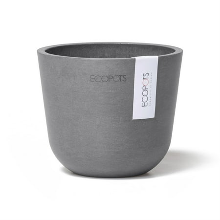 Ecopots Oslo Mini Indoor/Outdoor Modern Recycled Plastic Flower Pot Planter  Grey  4.5