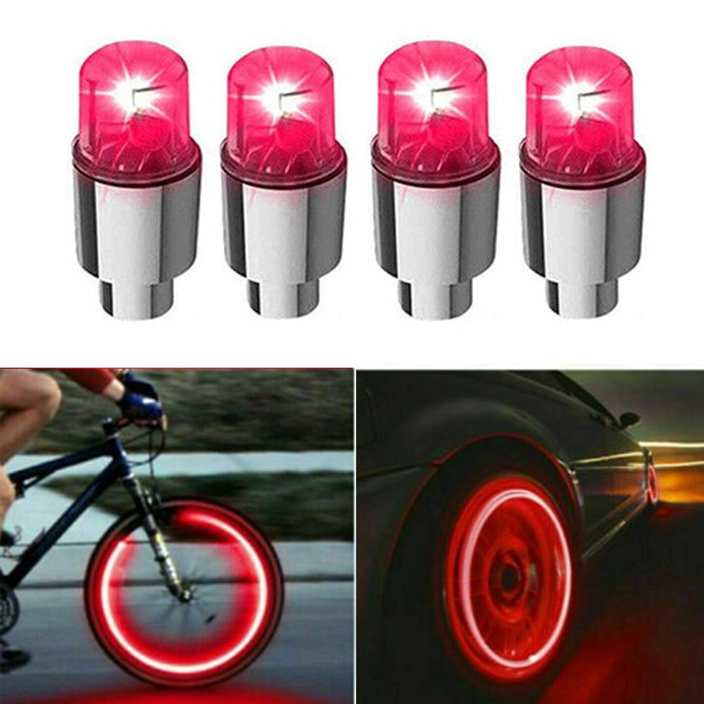 2Pcs LED Lamp Flash Tyre Wheel Valve Cap Light For Car Bike Bicycle Motorcycle 