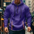 thumbnail image 4 of Men’s Hoodie Half-Zip Pullover With Multiple Zippered Pockets Adjustable Drawstring Hood and Utility Arm Pocket Sweatshirt,Size S-3XL, 4 of 5