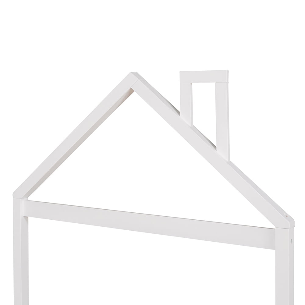 Kepooman Wood Platform Bed Frame with House-Shaped Headboard, Full Size, White Kepooman Wood Platform Bed Frame with House-Shaped Headboard, Full Size, White